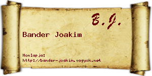 Bander Joakim névjegykártya